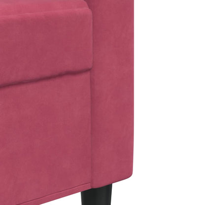 Set di Divani 2 pz con Cuscini e Rinforzi Rosso Vino in Velluto | homemem39
