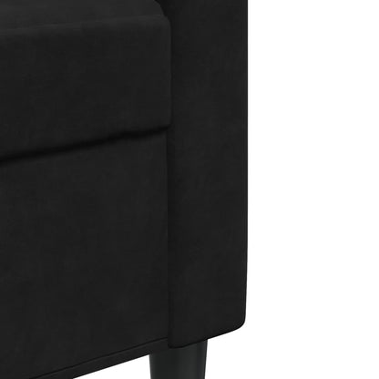 Set di Divani 2 pz con Cuscini e Rinforzi Nero in Velluto