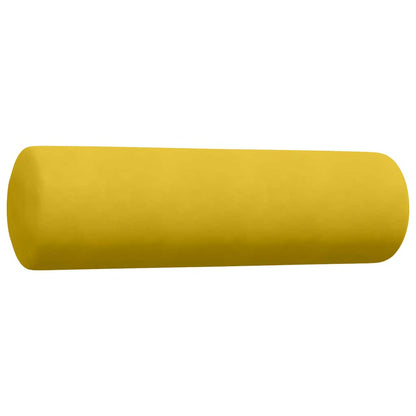 Set di Divani 2 pz con Cuscini e Rinforzi Giallo in Velluto | homemem39