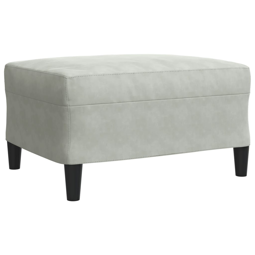 Set di Divani 3 pz con Cuscini e Rinforzi Grigio Chiaro Velluto | homemem39