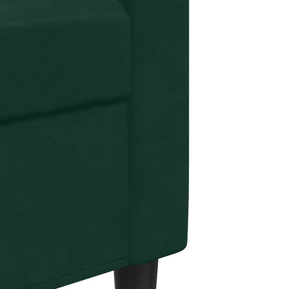 Set di Divani 3 pz con Cuscini e Rinforzi Verde scuro Velluto