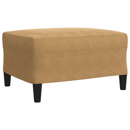 Set di Divani 3 pz con Cuscini e Rinforzi Marrone in Velluto