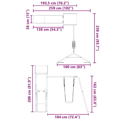 Set da Gioco da Esterno in Legno Massello di Douglas