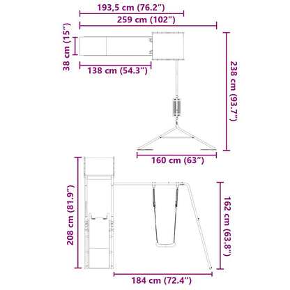 Set da Gioco da Esterno in Legno di Pino Impregnato