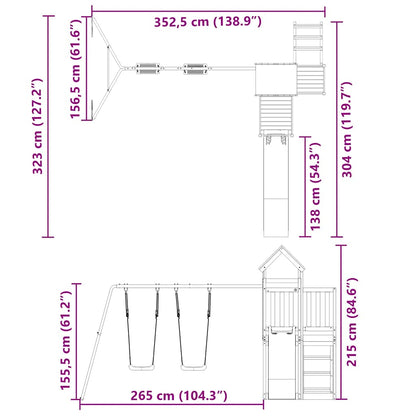Set da Gioco da Esterno in Legno Massello di Pino | homemem39