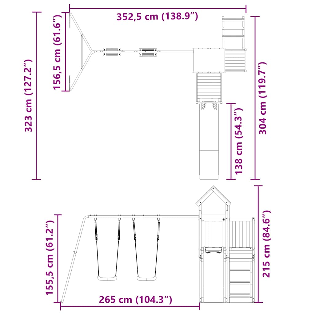 Set da Gioco da Esterno in Legno Massello di Douglas | homemem39
