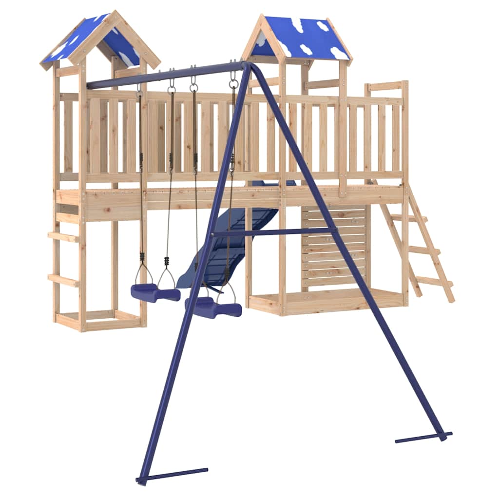 Set da Gioco da Esterno in Legno Massello di Pino