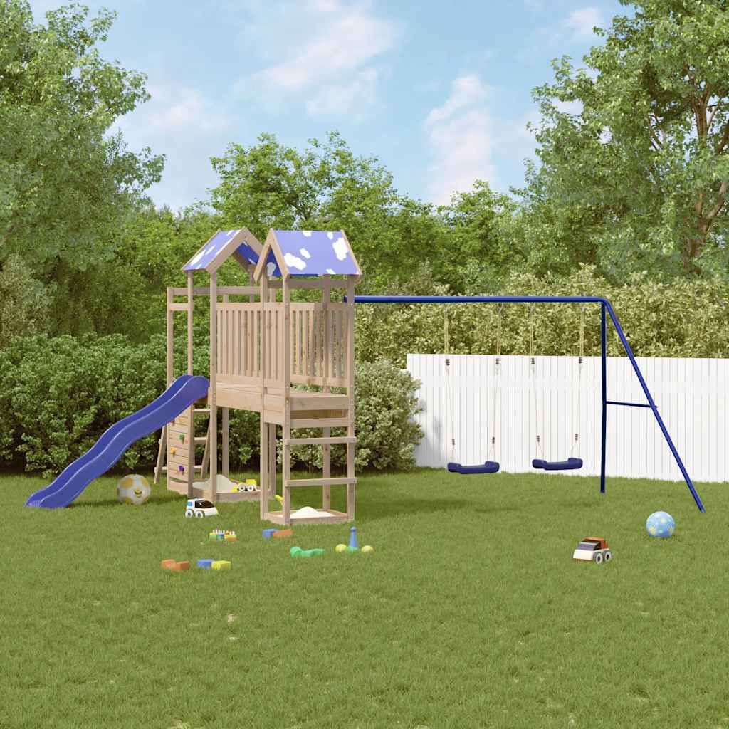 Set da Gioco da Esterno in Legno Massello di Pino