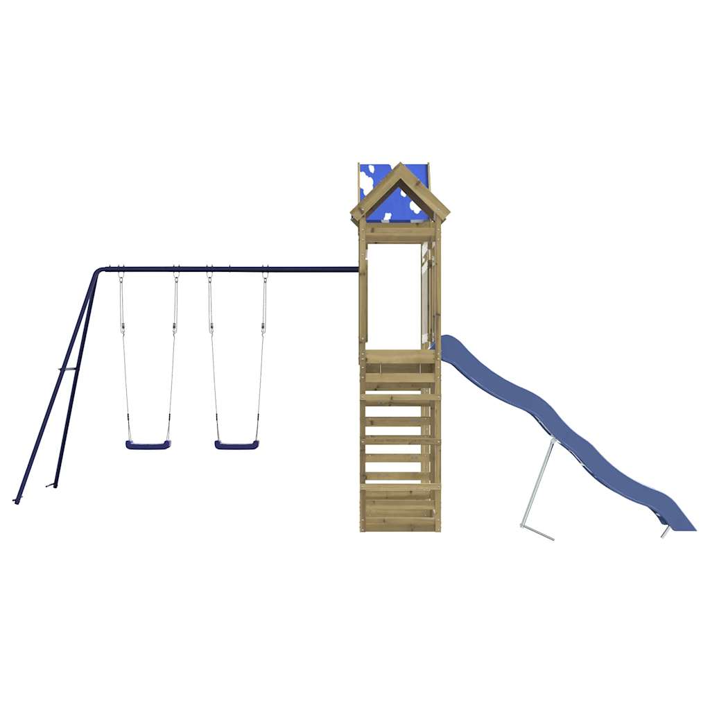 Set da Gioco da Esterno in Legno di Pino Impregnato