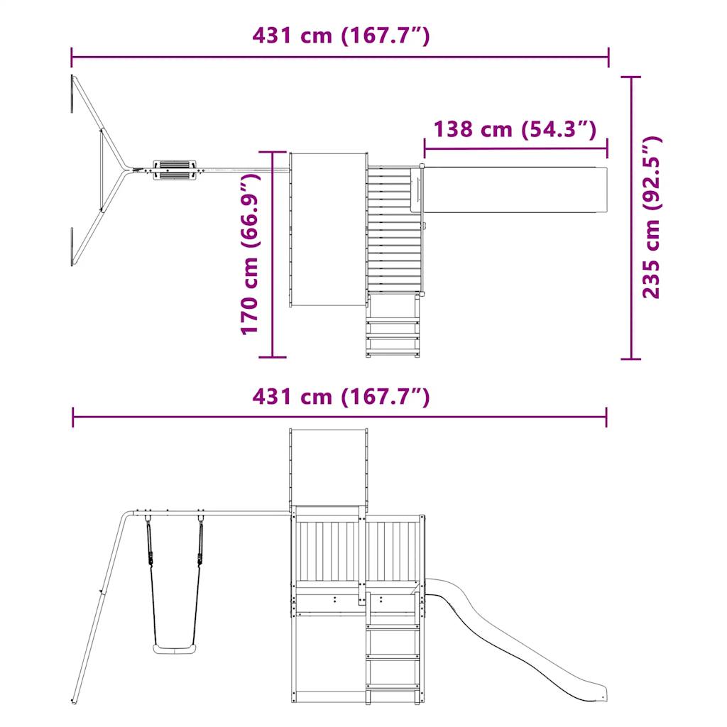 Set da Gioco da Esterno in Legno Massello di Douglas | homemem39
