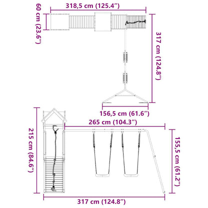 Set da Gioco da Esterno in Legno di Pino Impregnato