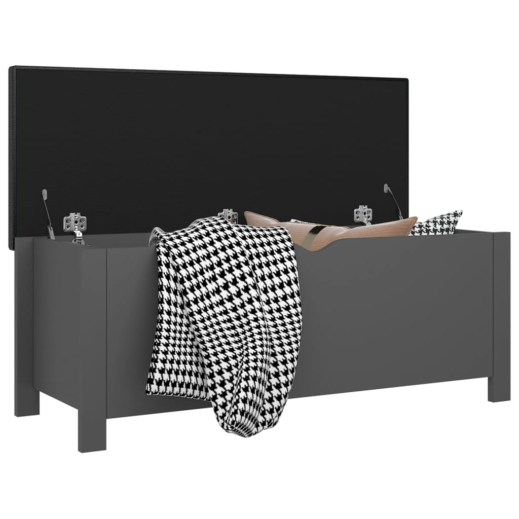 Scatola portaoggetti con Cuscino Grigia 105x40x45 cm | homemem39