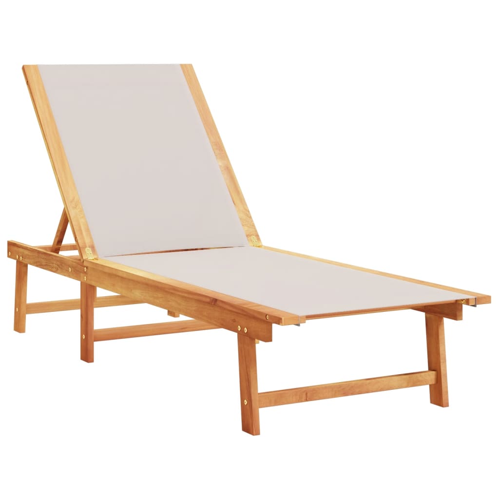 Lettini Prendisole 2 pz Grigi Legno Massello Acacia e Textilene - homemem39