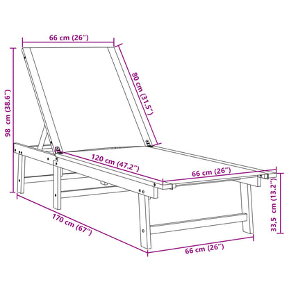 Lettini Prendisole 2 pz Grigi Legno Massello Acacia e Textilene