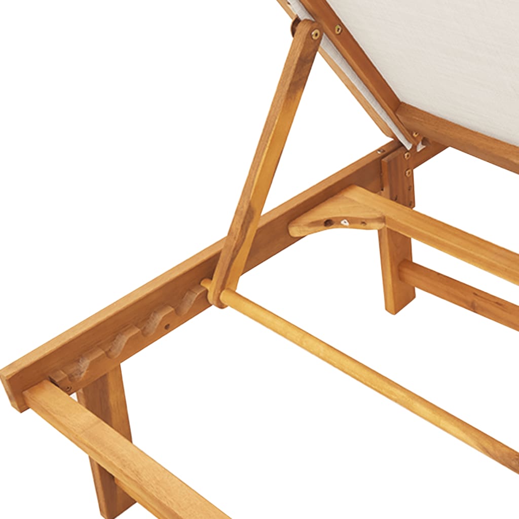 Lettini Prendisole 2 pz e Tavolo Grigio Legno Acacia/Textilene - homemem39