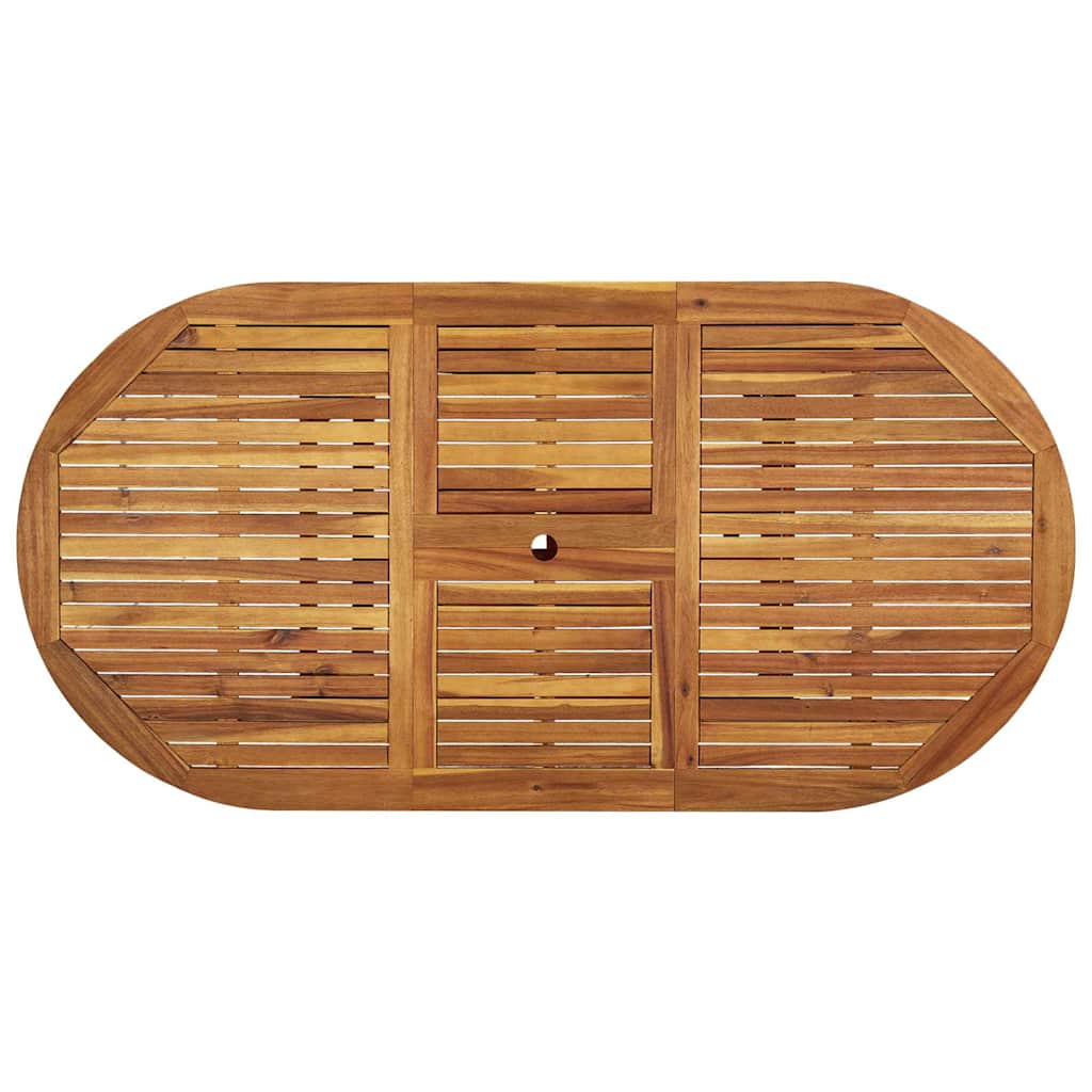 Set Pranzo da Giardino 5pz Legno Massello di Acacia e Textilene | homemem39