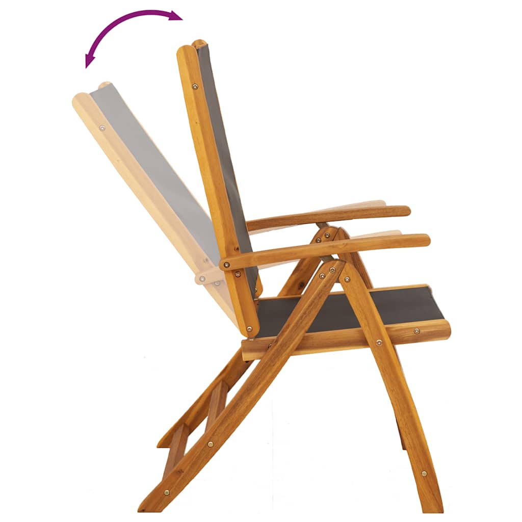 Set Pranzo da Giardino 5pz Legno Massello di Acacia e Textilene | homemem39