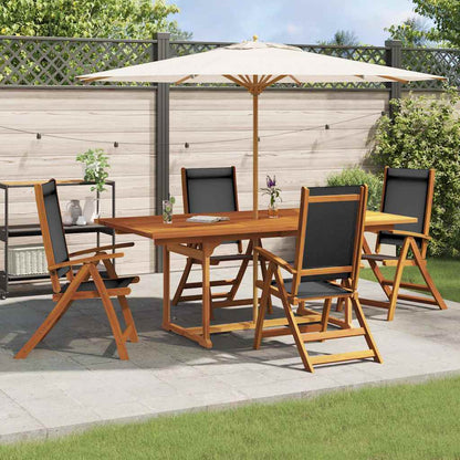 Set Pranzo da Giardino 5pz Legno Massello di Acacia e Textilene | homemem39