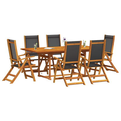 Set Pranzo da Giardino 7pz Legno Massello di Acacia e Textilene | homemem39