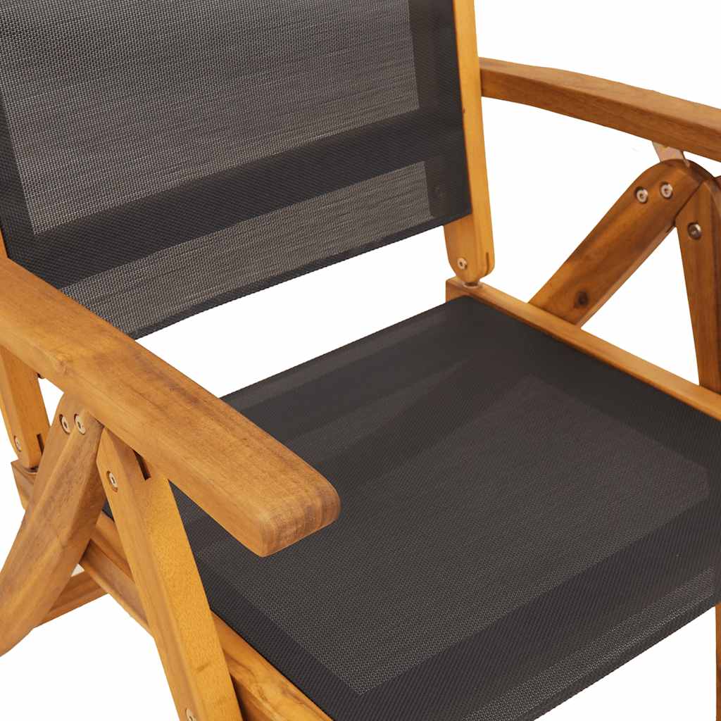 Set Pranzo da Giardino 9pz Legno Massello di Acacia e Textilene | homemem39