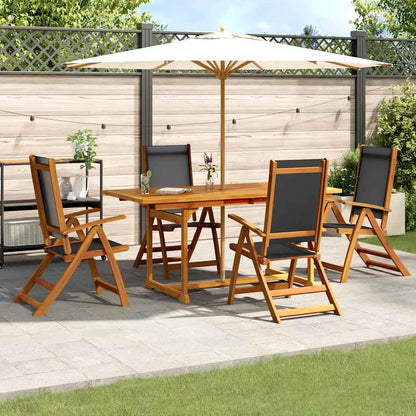Set Pranzo da Giardino 7pz Legno Massello di Acacia e Textilene | homemem39