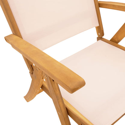 Set Pranzo da Giardino 7pz Legno Massello di Acacia e Textilene