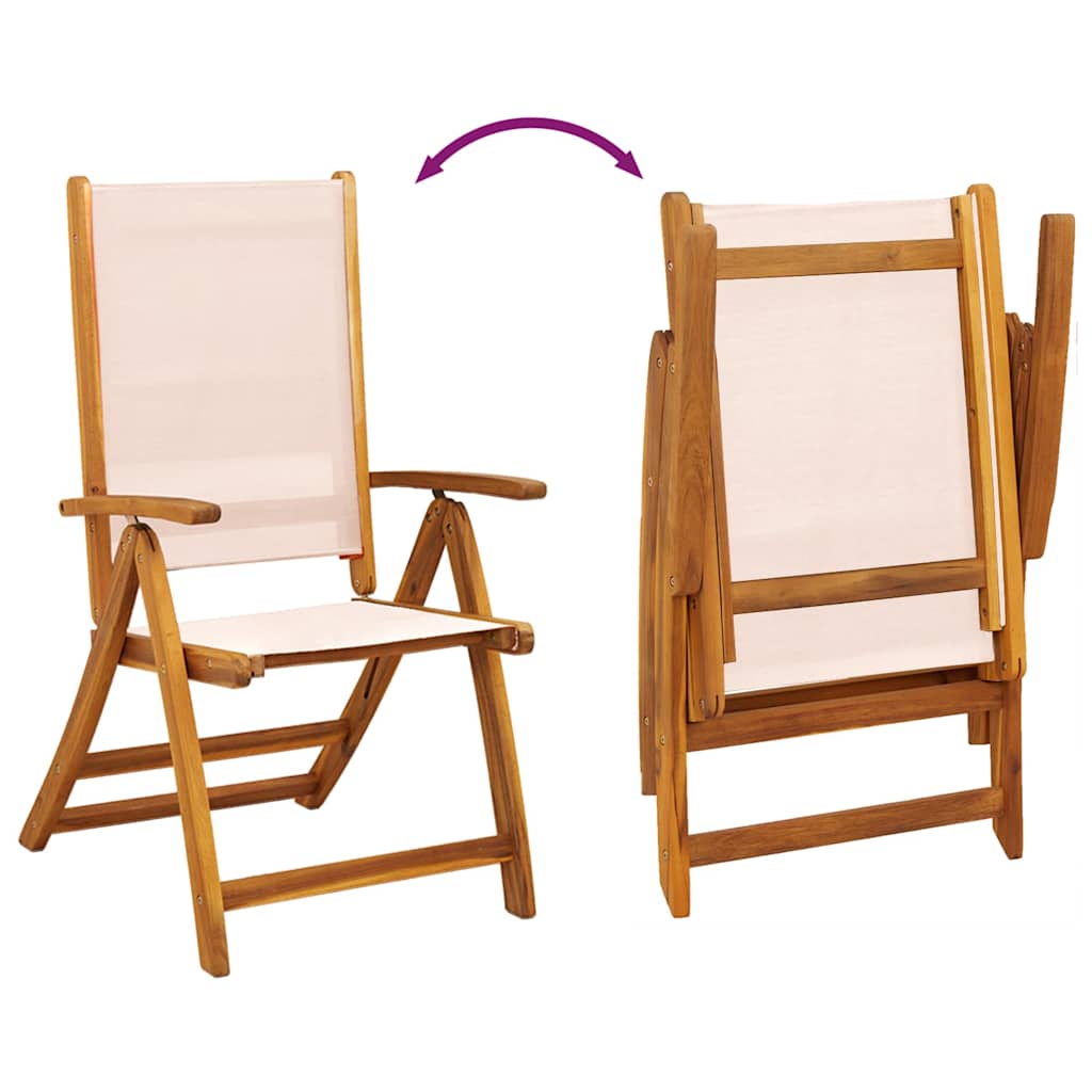 Set Pranzo da Giardino 5pz Legno Massello di Acacia e Textilene | homemem39