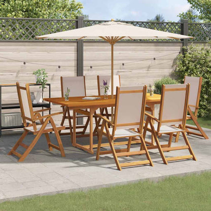 Set Pranzo da Giardino 7pz Legno Massello di Acacia e Textilene | homemem39