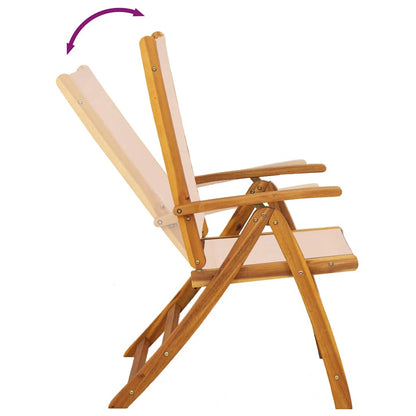 Set Pranzo da Giardino 9pz Legno Massello di Acacia e Textilene | homemem39
