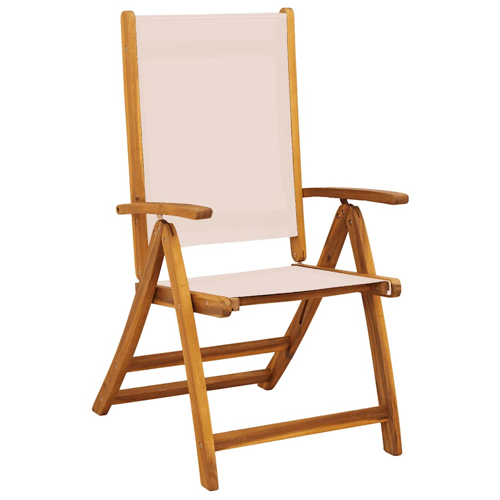 Set Pranzo da Giardino 5pz Legno Massello di Acacia e Textilene