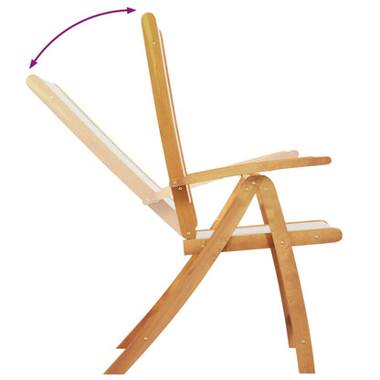 Set Pranzo da Giardino 9pz Legno Massello di Acacia e Textilene
