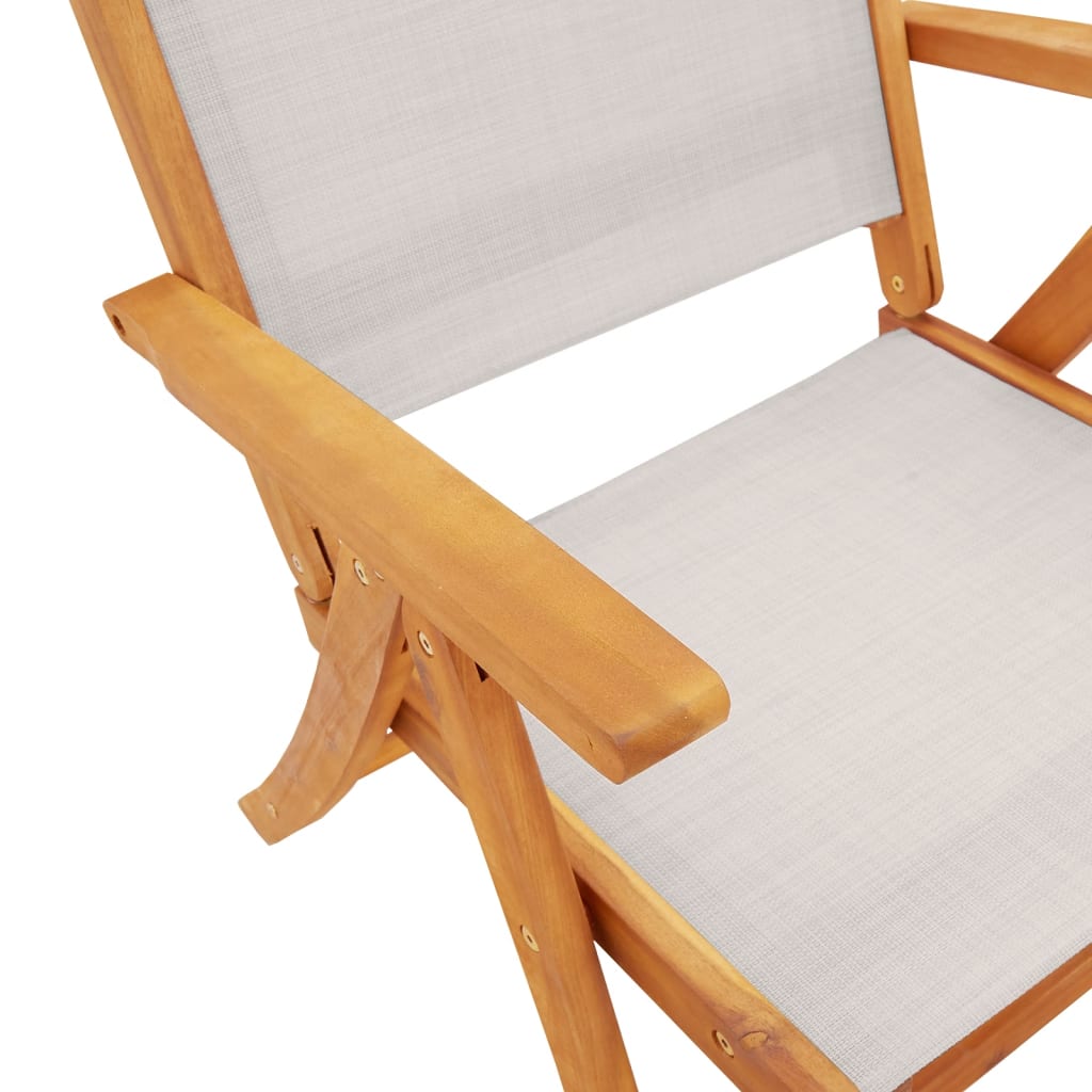 Set Pranzo da Giardino 9pz Legno Massello di Acacia e Textilene