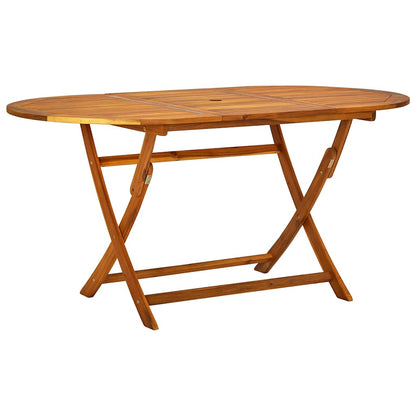 Set Pranzo da Giardino 5pz Legno Massello di Acacia e Textilene | homemem39