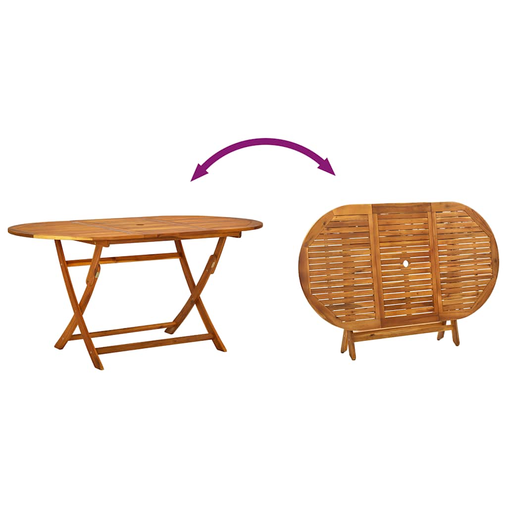 Set Pranzo da Giardino 5pz Legno Massello di Acacia e Textilene | homemem39