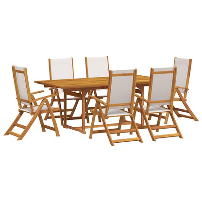 Set Pranzo da Giardino 7pz Legno Massello di Acacia e Textilene | homemem39