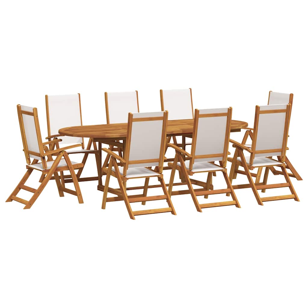 Set Pranzo da Giardino 7pz Legno Massello di Acacia e Textilene | homemem39