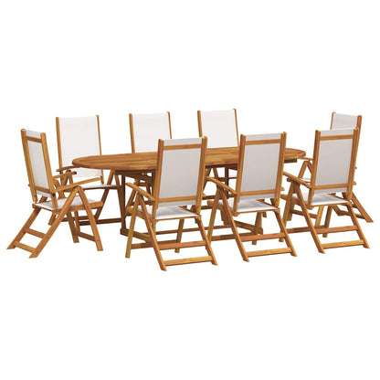 Set Pranzo da Giardino 7pz Legno Massello di Acacia e Textilene | homemem39