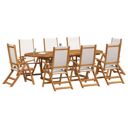 Set Pranzo da Giardino 7pz Legno Massello di Acacia e Textilene | homemem39