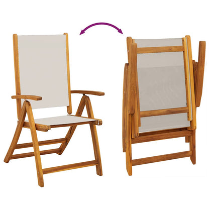 Set Pranzo da Giardino 9pz Legno Massello di Acacia e Textilene | homemem39