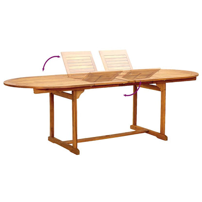 Set Pranzo da Giardino 9pz Legno Massello di Acacia e Textilene | homemem39