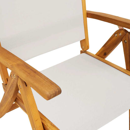 Set Pranzo da Giardino 7pz Legno Massello di Acacia e Textilene