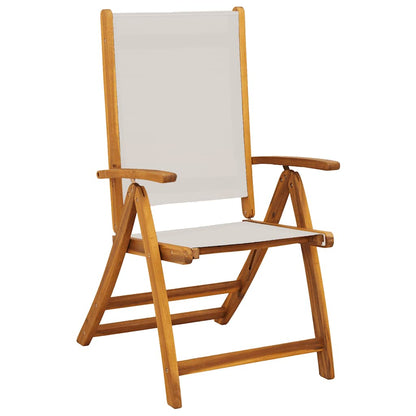 Set Pranzo da Giardino 9pz Legno Massello di Acacia e Textilene