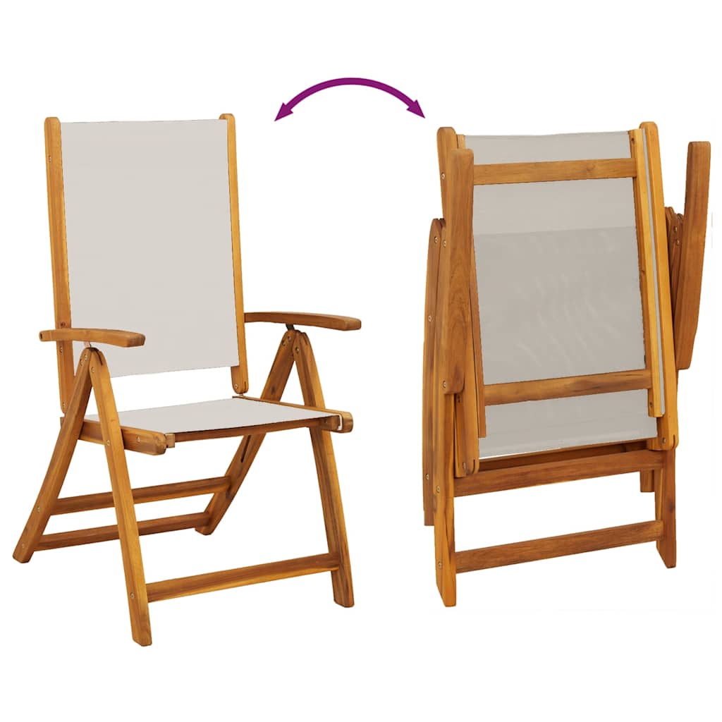 Set Pranzo da Giardino 9pz Legno Massello di Acacia e Textilene | homemem39