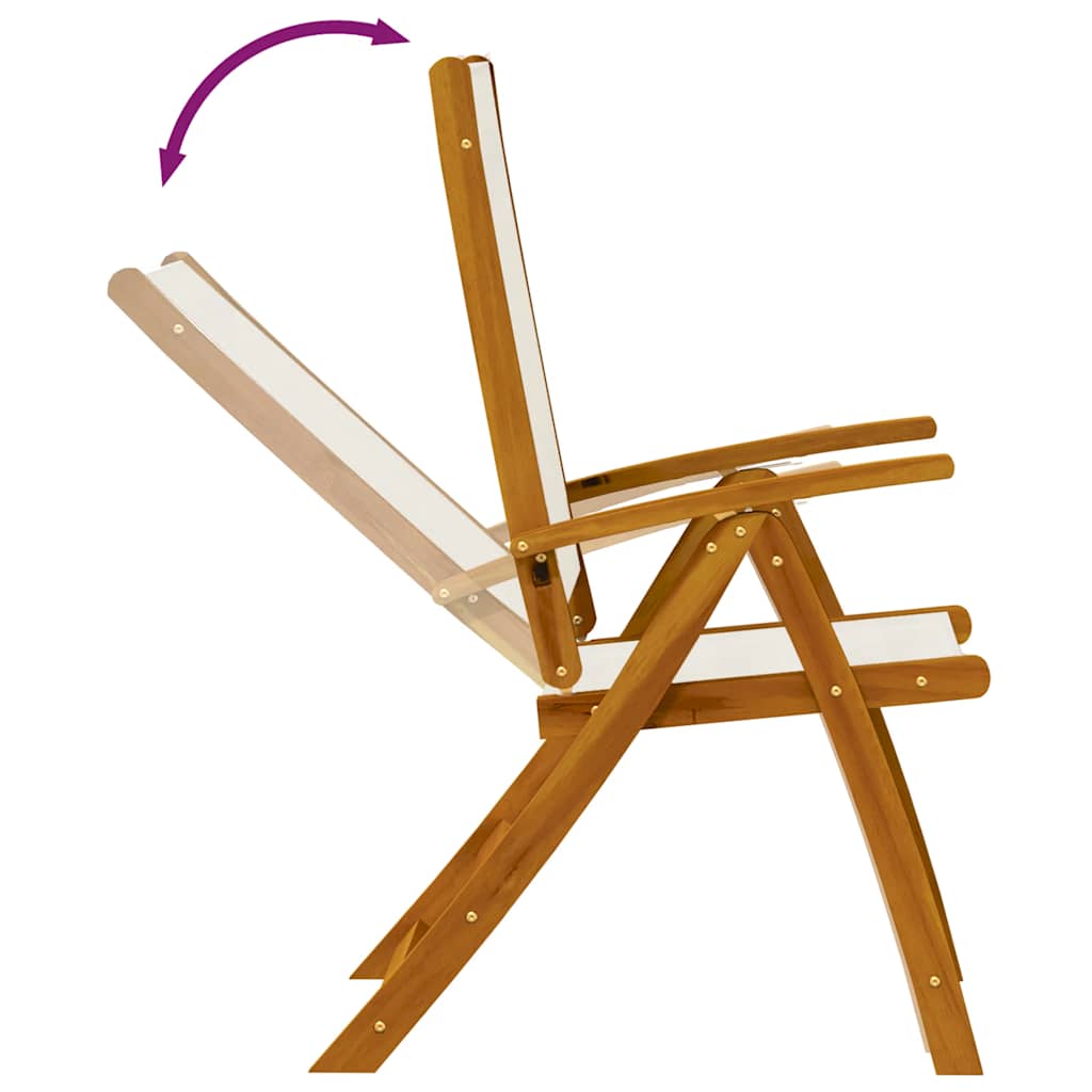 Set Pranzo da Giardino 5pz Legno Massello di Acacia e Textilene | homemem39