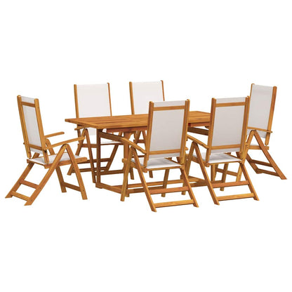 Set Pranzo da Giardino 7pz Legno Massello di Acacia e Textilene | homemem39