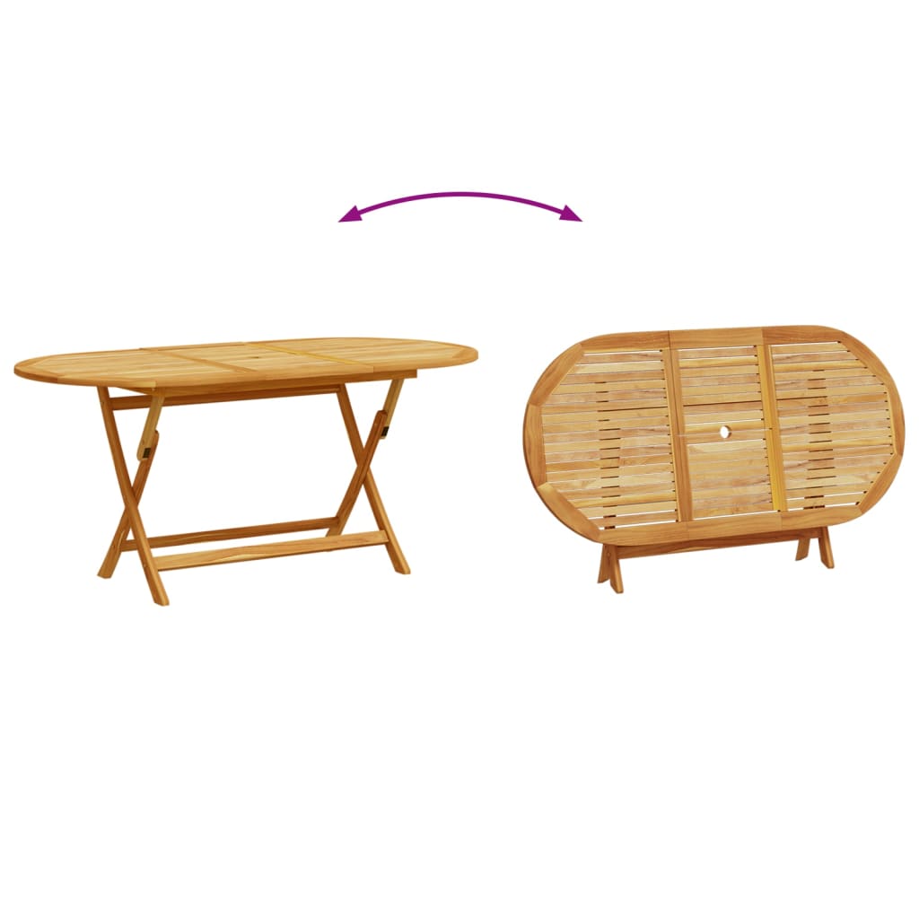 Set Pranzo da Giardino 9pz Legno Massello di Acacia e Textilene