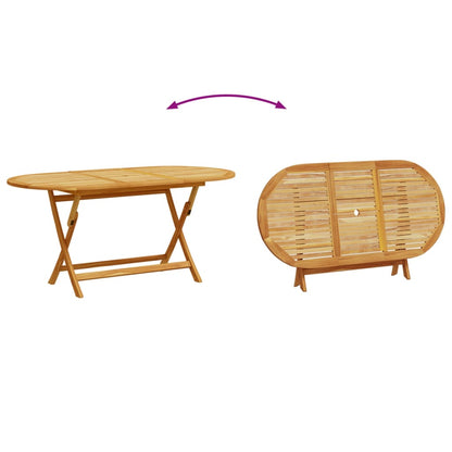 Set Pranzo da Giardino 9pz Legno Massello di Acacia e Textilene