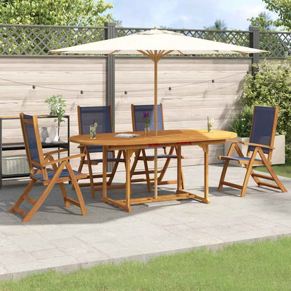 Set Pranzo da Giardino 5pz Legno Massello di Acacia e Textilene | homemem39