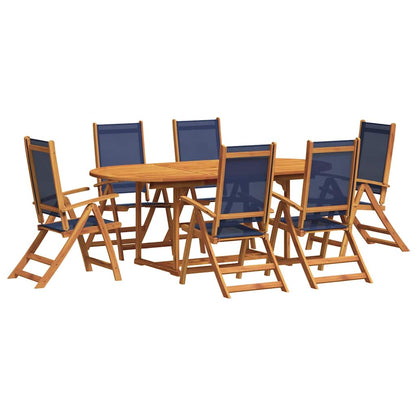Set Pranzo da Giardino 7pz Legno Massello di Acacia e Textilene | homemem39