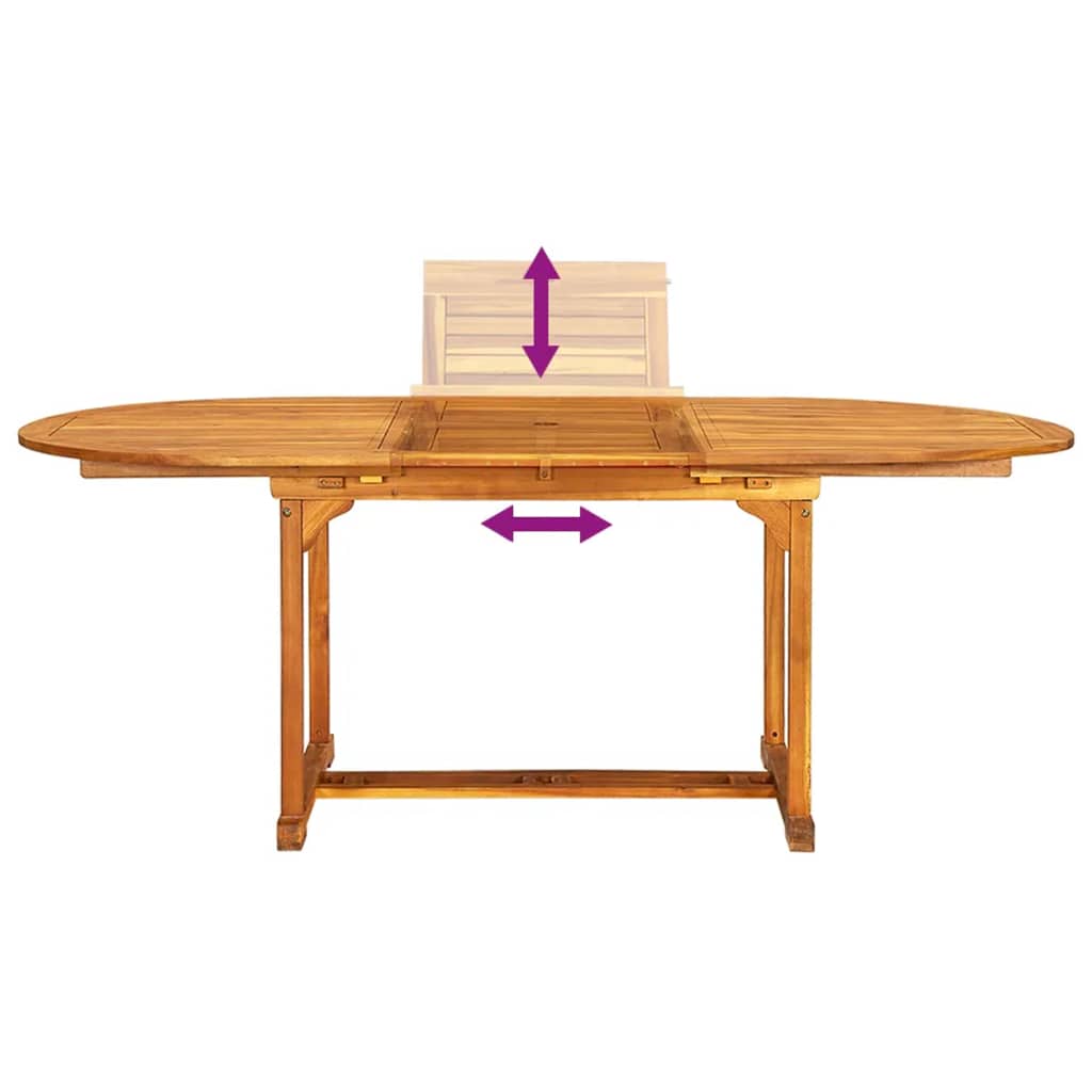 Set Pranzo da Giardino 7pz Legno Massello di Acacia e Textilene | homemem39